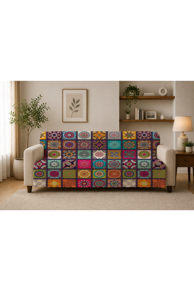 Şen Dekorasyon Colorful Patchwork Sofa Cover