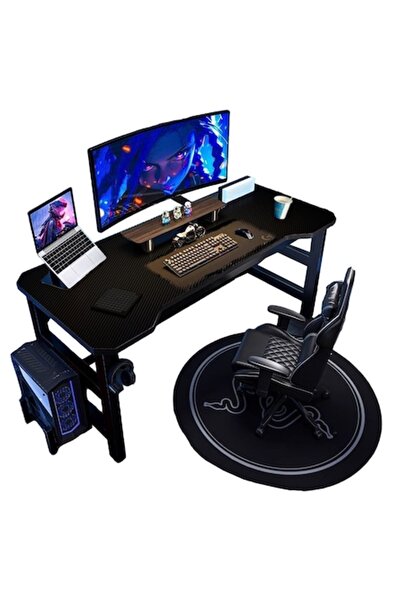 Muvu Birou de gaming, blat negru, mare, 120 x 60 x 75 cm