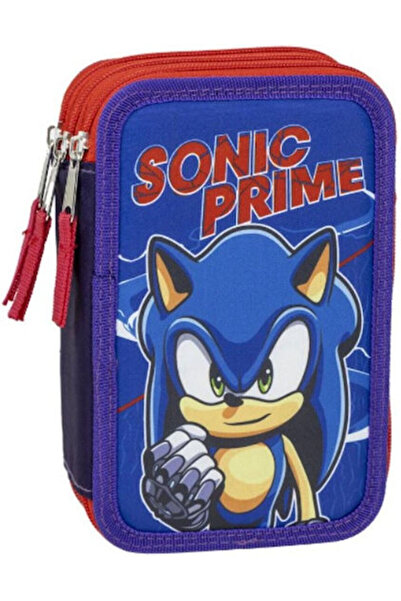 Sonic Κασετίνα με 3 θήκες μπλε