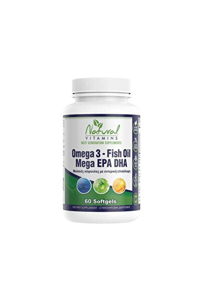 NATURAL VITAMINS Ωμέγα 3 Ιχθυέλαιο Μέγα EPA/DHA 60 Μαλακές Κάψουλες