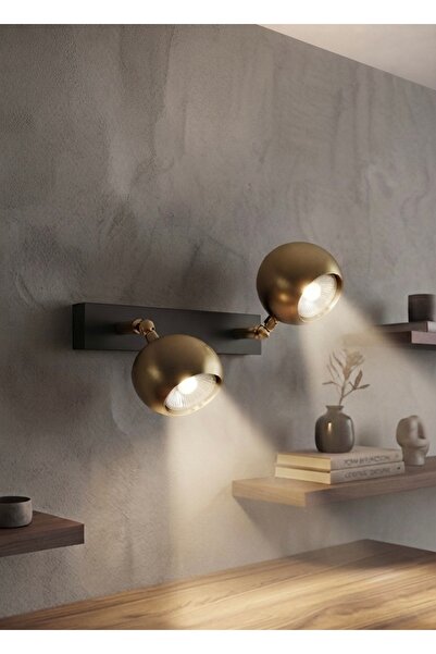 demet habek mylights Modern Double Matte Gold Globe Subar Sconce Ceiling Chan...