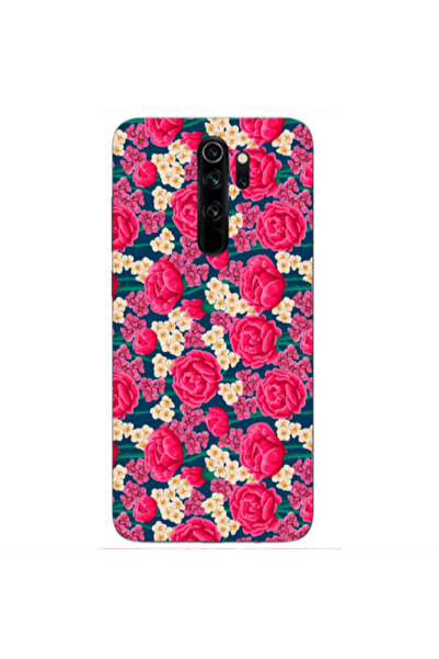Other Xiaomi Redmi Note 8 Pro Red and pink Flowers Transparent Silicone TPU Θήκη