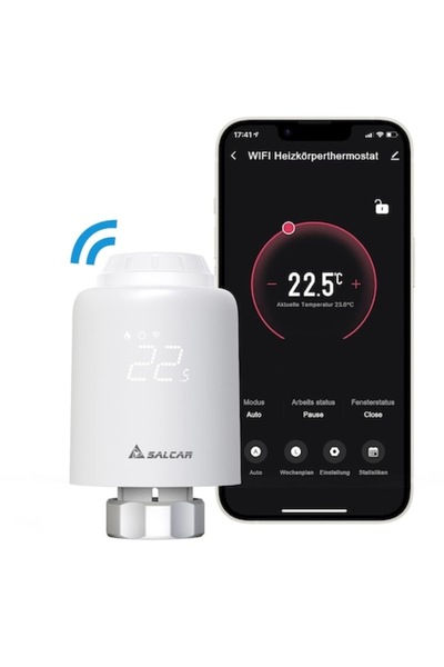 SALCAR TRV603 Έξυπνη Θερμοστατική Κεφαλή, WiFi 2.4GHz, συμβατό με Alexa και G...