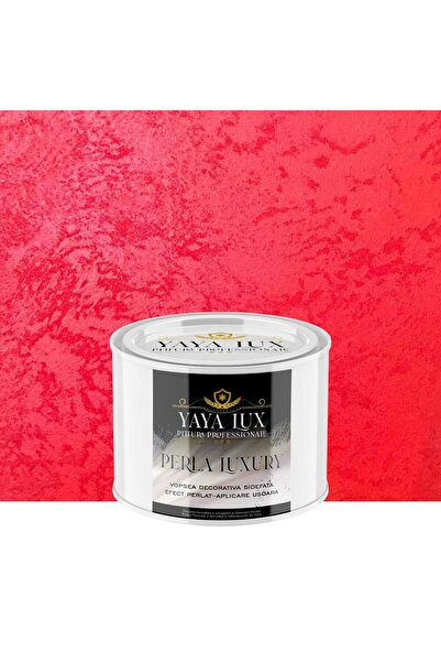 YaYa Color Vopsea Decorativă Perla Luxury Rosu Intens 0.5 L cu fulgi perlați