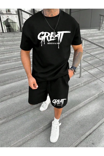 ship master Summer Collection New Arrival T-Shirt & Shorts Set Printed Patter...