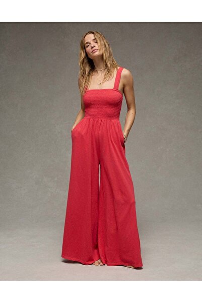 AMERICAN EAGLE AE Sunchaser Knit Smocked Jumpsuit