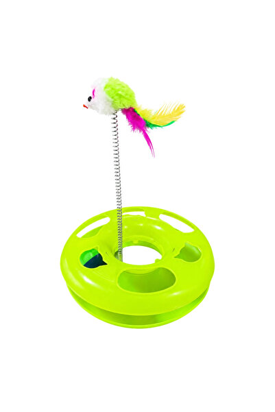 Kardelen Bulk Circle Cat Toy with Treat Container, Interactive Cat Play Set w...