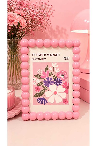 mz mazalinda Decorative Photo Frame with Bead Detail Modern Desktop Picture F...