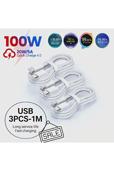 Choice1 3PCS 1m 3PCS USB C To USB C 100W Super Fast Charging Cables PD Quick ...