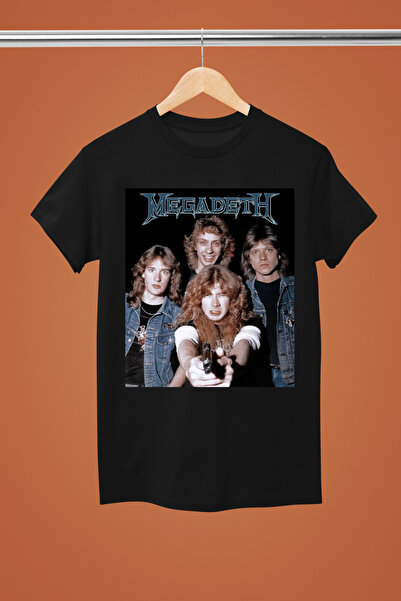 MAGORS MEGADETH BASKILI PAMUKLU KISA KOLLU REGULAR KALIP ROCK TSHIRT