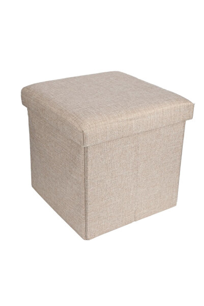 AtaPetGarden Cutie de depozitare pliabilă tip taburet BEJ 30x30x30 cm PĂTRATĂ