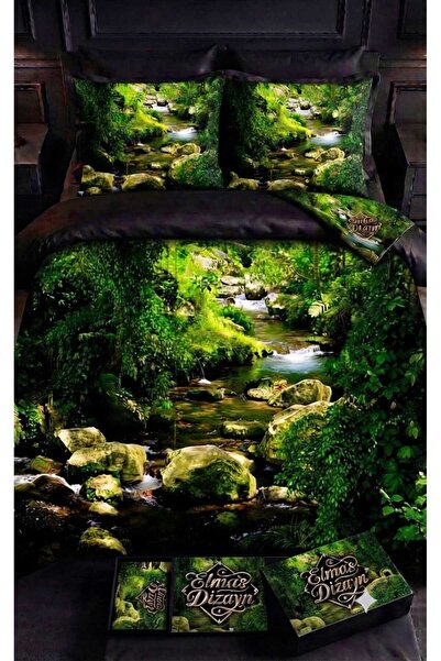 Elmas Dizayn Special Design Brand Double Duvet Cover Set Organic Satin & Cott...