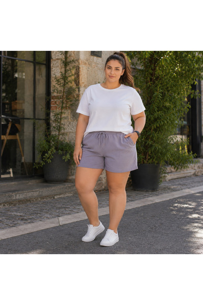 FORMO Women's Modal Plus Size High Quality Pocketed Oversized Sports Shorts