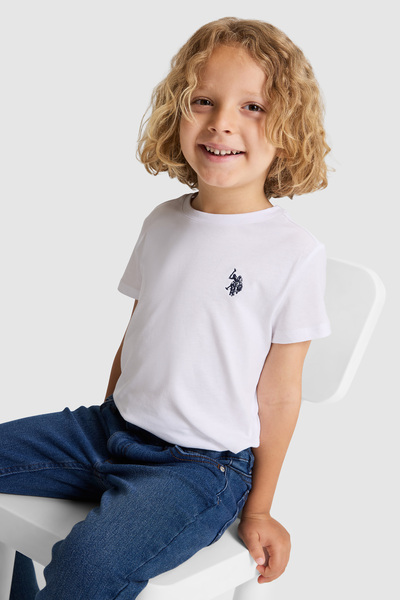 U.S. Polo Assn. Boy's White Crew Neck Basic T-Shirt 50320445-Vr013