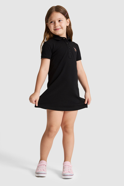 U.S. Polo Assn. Kız Çocuk Siyah Örme Elbise 50325597-VR046