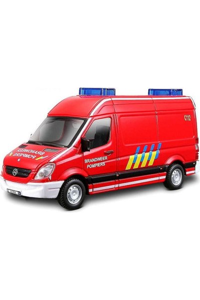 BBURAGO Mașină de jucărie Mercedes-Benz Sprinter Poliție de Urgență 1:50 pent...