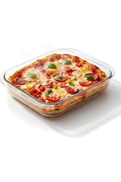 3Diamonds Baking Tray Glass 1600ml (Medium Size) Square, Baking Pan, Glass Ba...