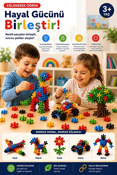PLASTMARKET Molekül Yapı Blokları Oyuncağı - Eğitici Oyuncak - Zeka ve Stem G...