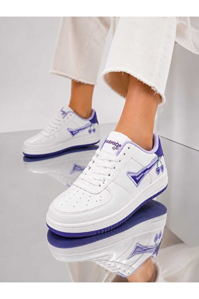 Slipcat Kadın Trend Kiraz İşlemeli Casual Sneaker, Nakış Detaylı Konforlu Gün...