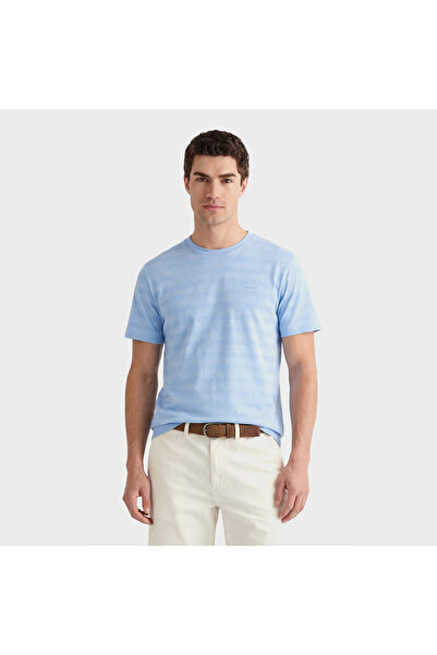 Gant Erkek Mavi Bisiklet Yaka Regular Fit T-Shirt
