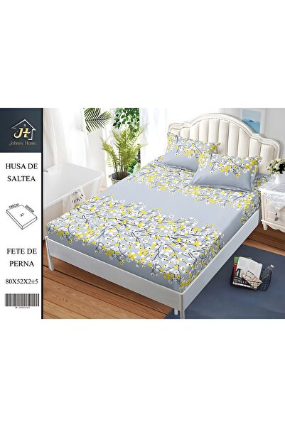 PlayFun Сатенено памучно покривало за легло за двама, 3 части, с ластик, 180x...