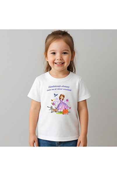 Fruit of the loom Tricou copii Printesa Sofia -Zambareata si alintata 100% Bu...