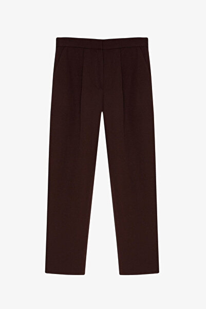 Quzu Ženske platnene pantalone 71154 TAMNO SMEĐE