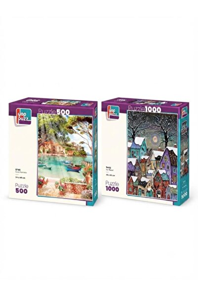 Tıfıl Toys Snow Tale and Hello to the Sun Double Puzzle Set - 1000 + 500 Piec...