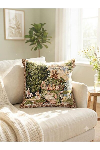 Believe Nostalji̇ Bahçesi̇ Jacquard Woven Tapenstry Decorative Kirlent 40*40