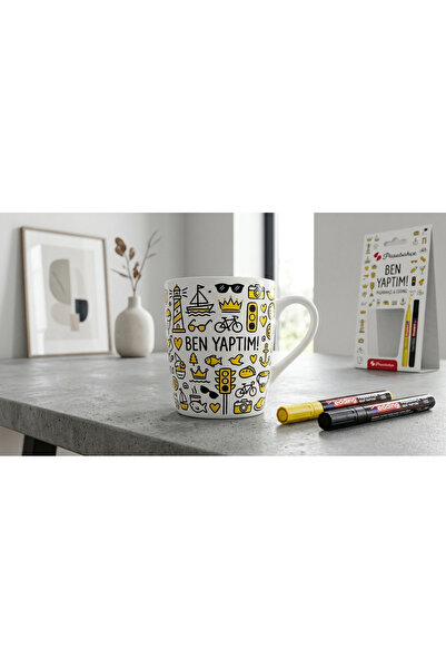 DS Home&Design Design Your Own Cup! Paintable Porcelain Mug and Pen Set