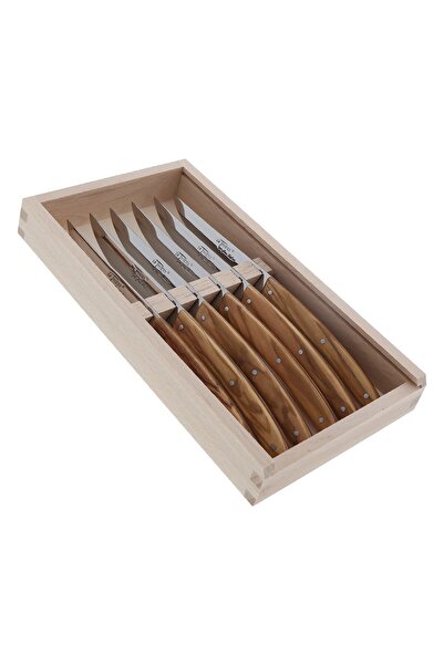 Jean Dubost 6 cutite Thiers - lemn de maslin - cutie -