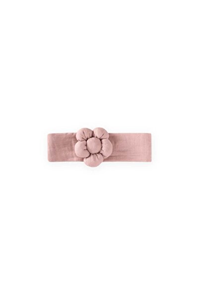 Cigit Bandană elastică din muselină Daisy, roz pudrat