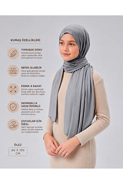 Sonbaharmoda Şal din bumbac pieptănat pentru fete, viscoză Lycra, 60x150 cm, ...
