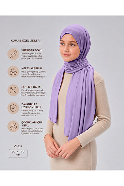 Sonbaharmoda Şal din bumbac pieptănat pentru fete, viscoză Lycra, 60x150 cm, ...