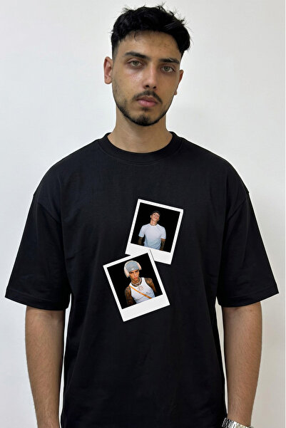 Anetos Central Cee_45 Design Printed Oversize Black T-Shirt