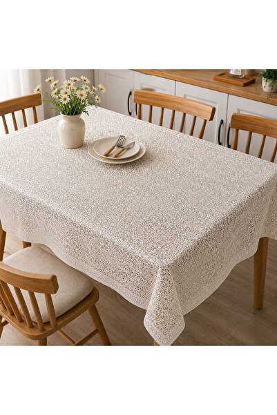 Beyaz Home 120x150 cm Dantel Desenli PVC Kaplamalı Masa Muşambası