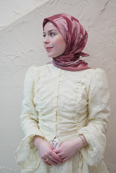 efdal şal eşarp Abstract Floral Pattern Voile Soft Scarf
