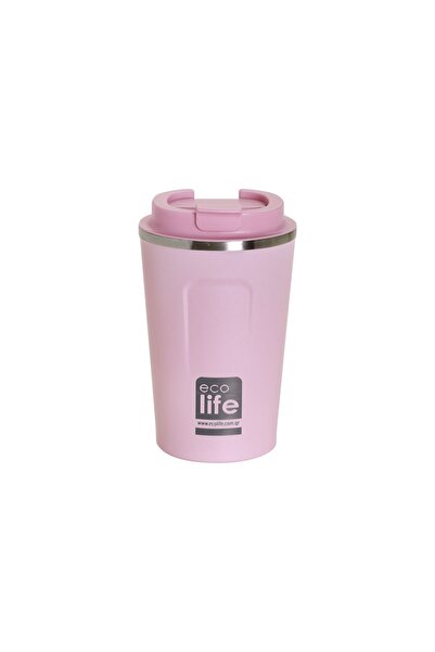 Ecolife Θερμός Κούπα Καφέ Ροζ 370ml (33-BO-4112)