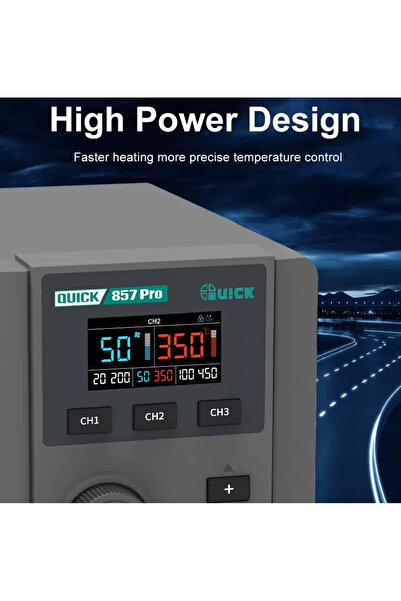 Quick σταθμός θερμού αέρα QUICK857 Pro με air gun, 580W, 100-500 °C