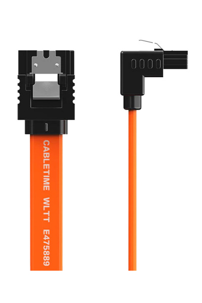 Cabletime καλώδιο SATA III CT-SATA3R, γωνιακό, 6Gbps, 0.50m, πορτοκαλί