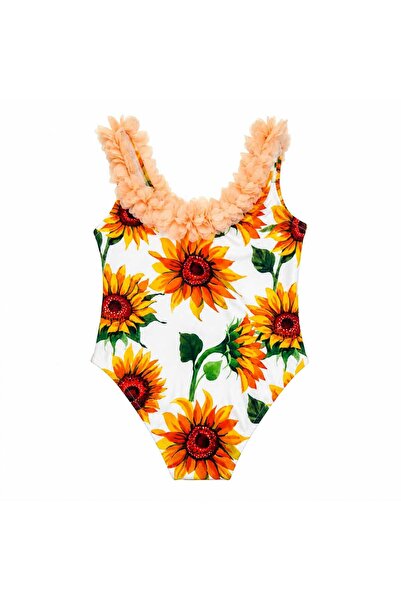BEBEĞİME ÇORAP Flower Patterned Girl's Swimsuit