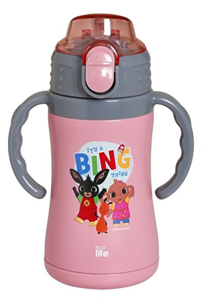 Ecolife Μεταλλικό Θερμός Παιδικό Ροζ 'Bing-Voooosh' 300ml