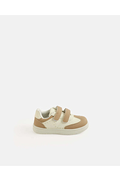 REDTAG Infant Boys Beige Material Block Sneakers