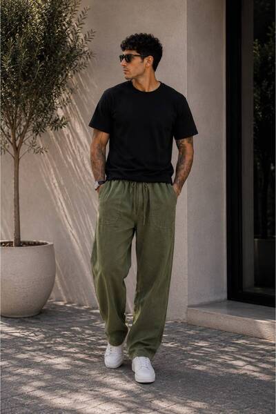 REMU Erkek Premium Yazlık Jogger Keten Pantolon