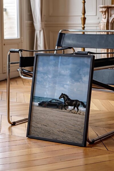 Postifull Horse and Carriage Poster, Black Framed Poster, Old Money Series, N...