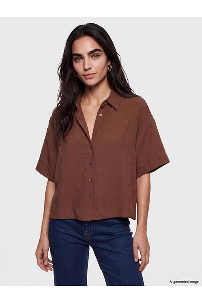 LC Waikiki Lcw Vision Brown Modal Blended Women's Shirt