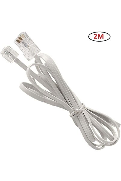 Generic Handmade Telephone Cable RJ11 6P4C to RJ45 8P8C (2M) White