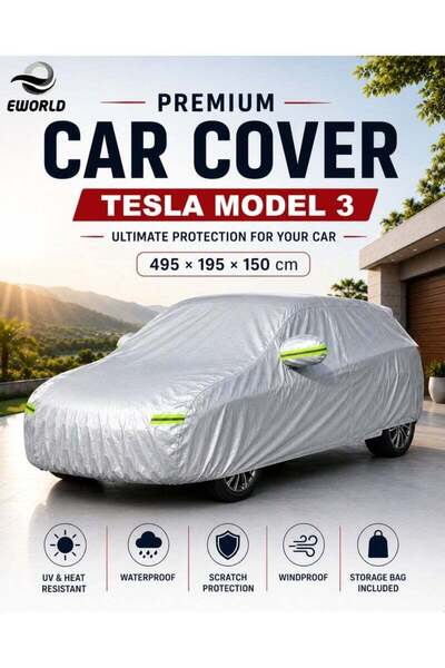 zeetwo Waterproof UV Resistant Full Car Cover for Tesla Model 3 - All Weather...
