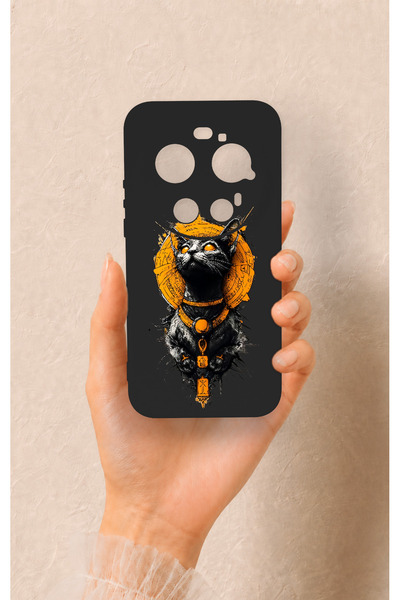Vip Case Xiaomi Mi 17 Ultra Uyumlu Mısırlı Kedi Tanrısı Desenli Silikon Kılıf