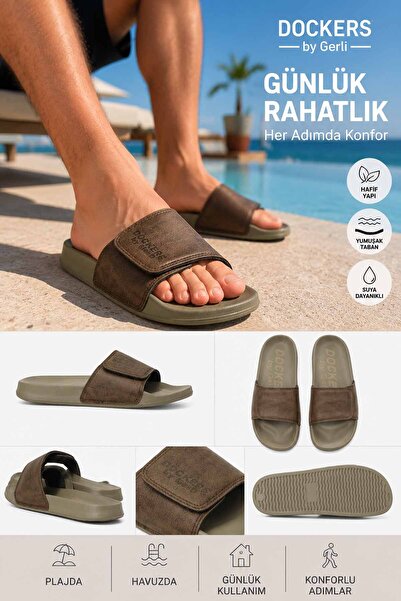 Dockers By Gerli Men's Black-Brown Casual Slippers |   Lightweight, Soft Sole...